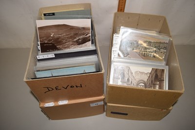 Lot 79 - Two boxes of various postcards to include a...
