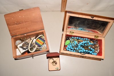 Lot 80 - Two boxes of assorted costume jewellery,...
