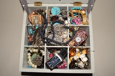 Lot 97 - A box of various costume jewellery