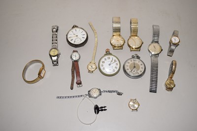 Lot 104 - A silver cased pocket watch together with a...