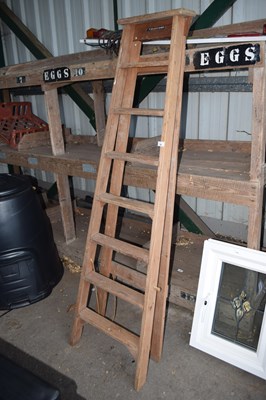 Lot 396 - A wooden ladder