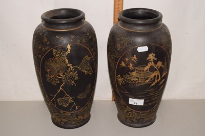Lot 78 - A pair of early 20th Century black Japanese...