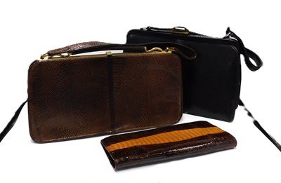 Lot 110 - Two handbags and a purse: to include a black...