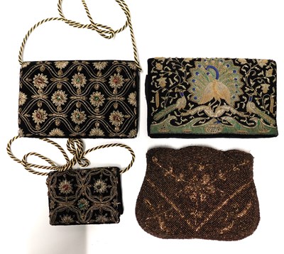 Lot 106 - Three beaded bags and purses: to include three...