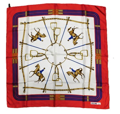 Lot 140 - Two scarves: to include a silk scarf by Celine,...