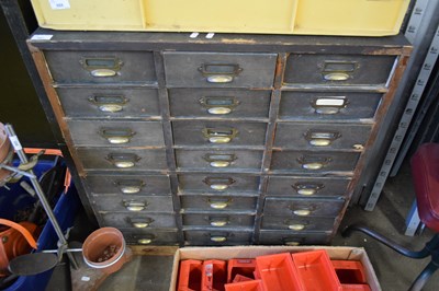 Lot 887 - 24-DRAWER CABINET WITH BRASS CUP HANDLES, 78CM...
