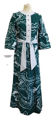Lot 30 - A 1970's green and white glitter dress by...