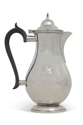 Lot 208 - A George V silver hot water jug of plain...