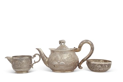 Lot 215 - An Indian silver teaset GRISH CHUNDER DUTT...