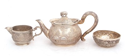 Lot 215 - An Indian silver teaset GRISH CHUNDER DUTT...