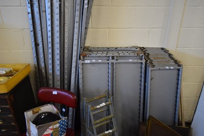 Lot 891 - QUANTITY OF DISASSEMBLED METAL WORKSHOP SHELVING