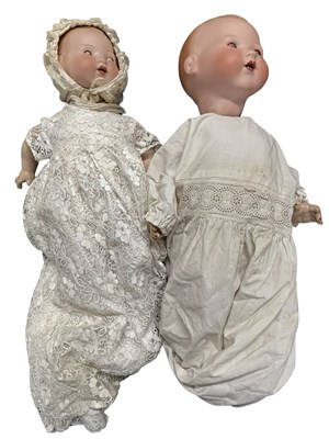 Lot 333 - A pair of German bisque headed dolls a/f for...