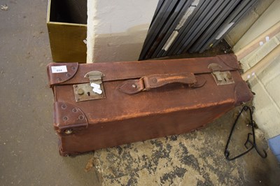 Lot 894 - VINTAGE LEATHER SUITCASE