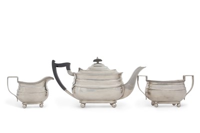 Lot 237 - A George VI silver matched teaset of...