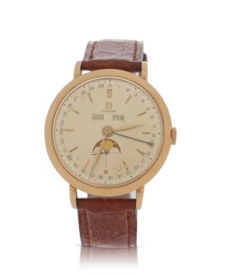 Lot 265 - A yellow metal gents Omega Cosmic Triple...