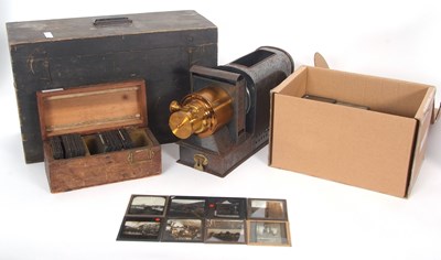 Lot 173 - Cased Magic Lantern & Slides; Topographical and Military Interest: WW1 Palestine