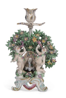 Lot 101 - A Bow Porcelain fountain group with anchor and...