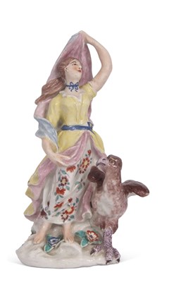 Lot 102 - A Bow Porcelain rare figure of Juno emblematic...