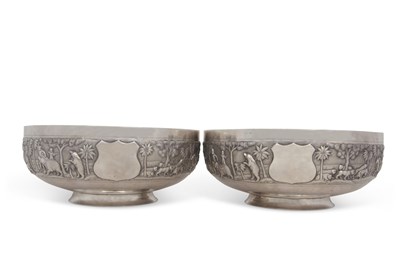 Lot 247 - A Bhicajee & Co, Bombay pair of large silver...