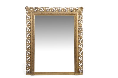 Lot 332 - A 19th Century overmantel mirror with pierced...