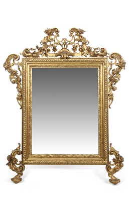 Lot 331 - A 19th century French  gilt wood wall mirror...