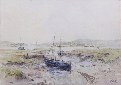 Lot 524 - Jack Cox (1914-2007), Boats in an estuary,...