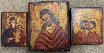 Lot 86 - Russian Icons, circa 18th century, gold leaf...