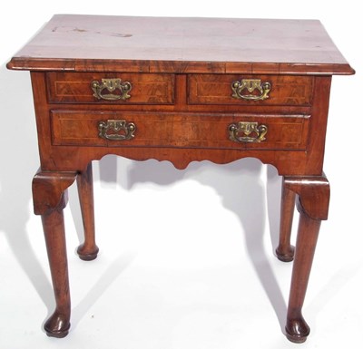 Lot 250 - 18th Century and later Walnut lowboy with...