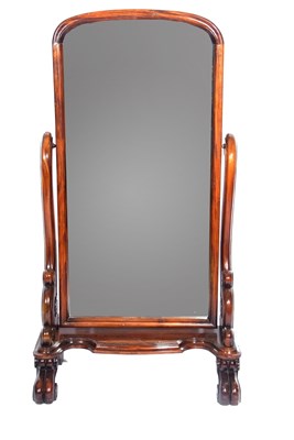 Lot 414 - A Victorian Mahogany framed cheval mirror on...