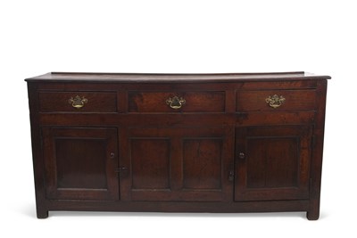 Lot 358 - An 18th Century oak dresser base with three...