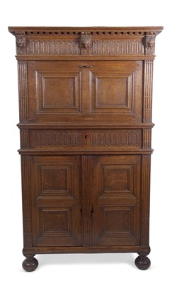 Lot 360 - An 18th Century continental oak side cabinet,...
