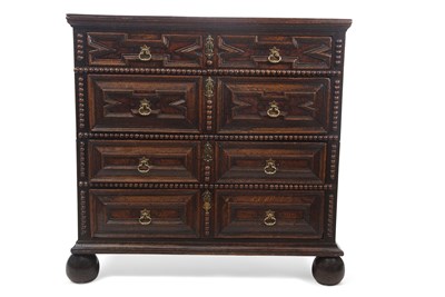 Lot 361 - A 17th Century oak chest of drawers fitted...