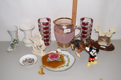Lot 13 - Mixed Lot: Pair of retro French glass vases,...