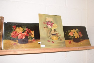 Lot 25 - J Woods, a group of three still life studies...