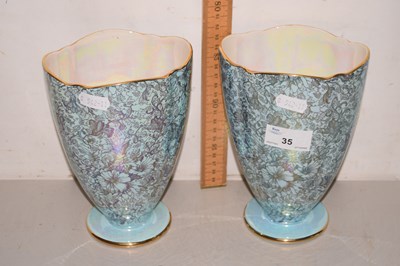 Lot 35 - Pair of Royal Winton Brocade pattern vases