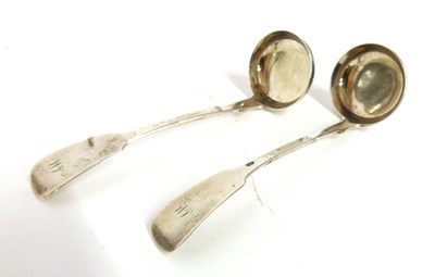 Lot 73 - Two William IV Scottish silver Fiddle pattern...
