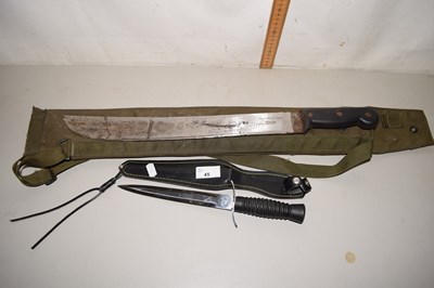 Lot 45 - A Brazilian machete with case together with a...
