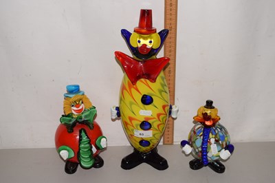 Lot 63 - A group of three Murano Art Glass model clowns