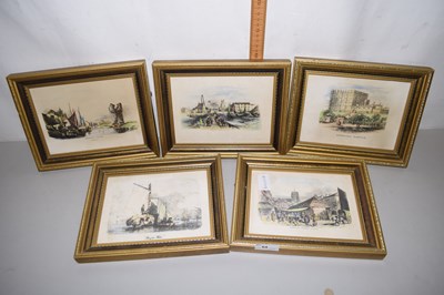 Lot 64 - Group of five gilt framed coloured prints of...