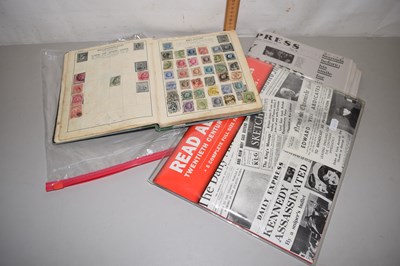 Lot 78 - A junior stamp album together with a folder of...