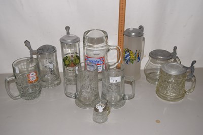 Lot 110 - Mixed Lot: Various glass tankards