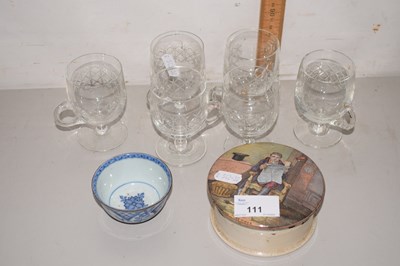 Lot 111 - A Pratt ware pot lid and base, set of six...