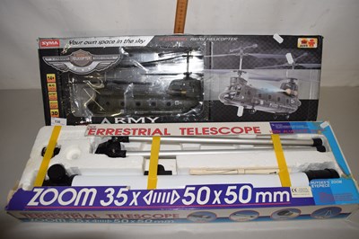 Lot 130 - A radio controlled model army helicopter and a...