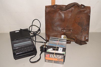 Lot 141 - A leather case together with a vintage...