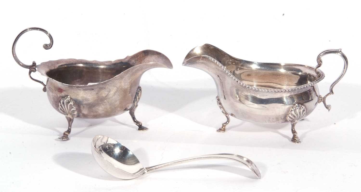 Lot 83 - Mixed Lot: Edward VII silver sauce boat of...