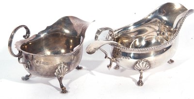 Lot 83 - Mixed Lot: Edward VII silver sauce boat of...