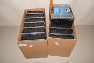 Lot 161 - Two boxes of McAllister plastic storage boxes,...