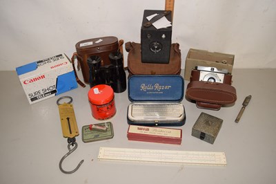 Lot 165 - Mixed Lot: Various binoculars, slide rule,...