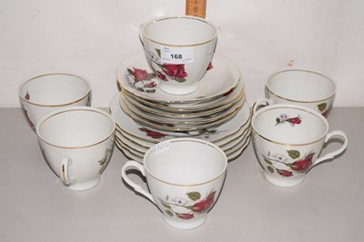 Lot 168 - Quantity of Polish rose decorated tea wares