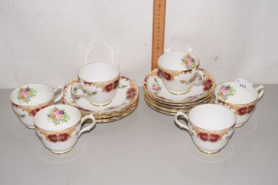 Lot 173 - A Grosvenor floral decorated part tea set